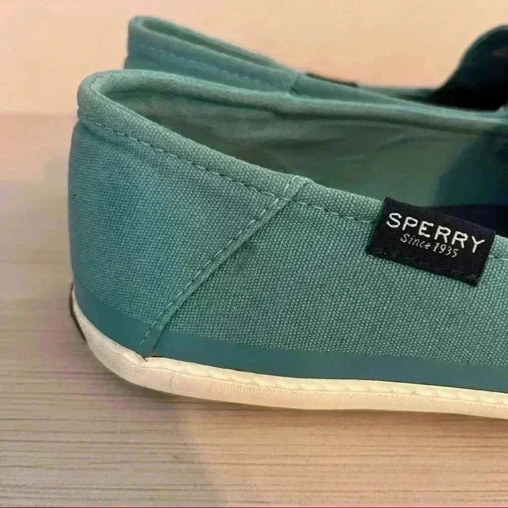 Sperry Slip-on Shoes Blue Canvas Boat Shoes Size 8 - Picture 7 of 9